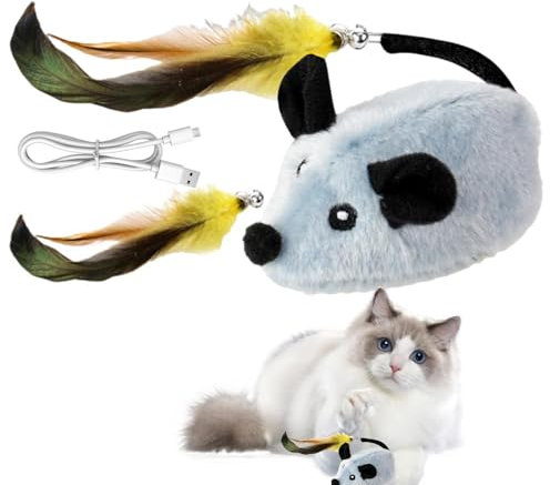 Mice Moving Cat Toys Automatic Remote Control Mice Toy for Cats Smart Automatic Moving Kitten Toys Interactive Cat Toys for Play and Exercise Battery-Operated Mice Toys for Cats