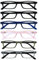 OPULIZE TED Lesebrille - 6er-Pack - Rechteckiger Rahmen - Schwarz, Blau, Pink, Khaki, Grau - Herren Damen - Federscharniere - RRRRRR17-113467 - +3.00