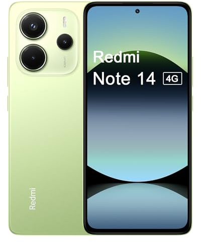 XIAOMI Redmi Note 14 4G Smartphone,8GB + 256GB, Octa-core, Display AMOLED da 120 Hz, Battery 5110 mAh, 33 W, Green (EU Versione)