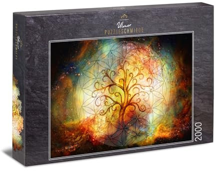 Ulmer Puzzleschmiede - Puzzle „Tree of Life“ - Der Baum des Lebens als anspruchsvolles 2000 Teile Puzzle - Der Weltenbaum Yggdrasil verkörpert den Kosmos