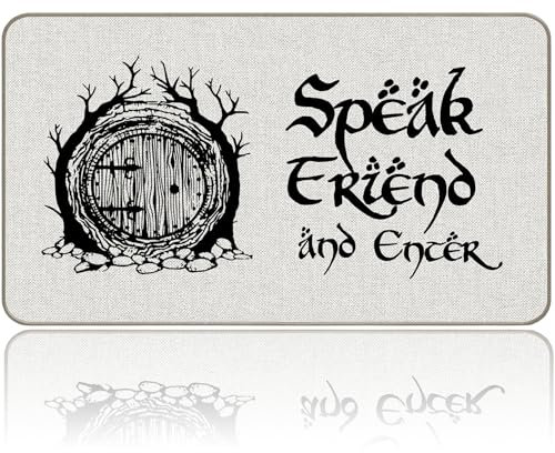 Speak Friend And Enter Funny Doormats Lord Of The Rings Door Mat for Entrance Way Indoor Welcome Personalized Kitchen Rugs With Anti-Slip Rubber Back Novelty House Warming Gift Mat(30 X 17 in)
