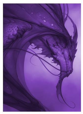 Katomula 100 Card Sleeves for MTG with 100 Inner Sleeve, Textured Back Art Sleeves, Fit Standard Size Cards (Soul Purple Dragon)