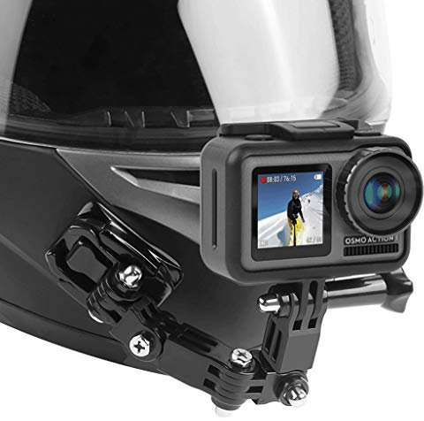 Bracket Turntable Chin Mount Cam Motorcycle compitable with Camera Button Action Photo Digital 1080p (Black, One Size)