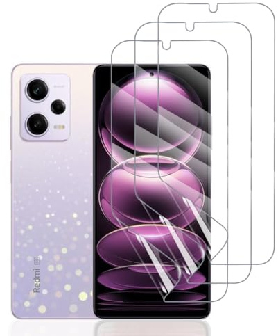 Hhfcryst Protector de Hidrogel Protector para Xiaomi Redmi Note 12 Pro 4G/5G, 3 Piezas TPU Protectores de Pantalla HD Transparente Suave (Vidrio no templado)