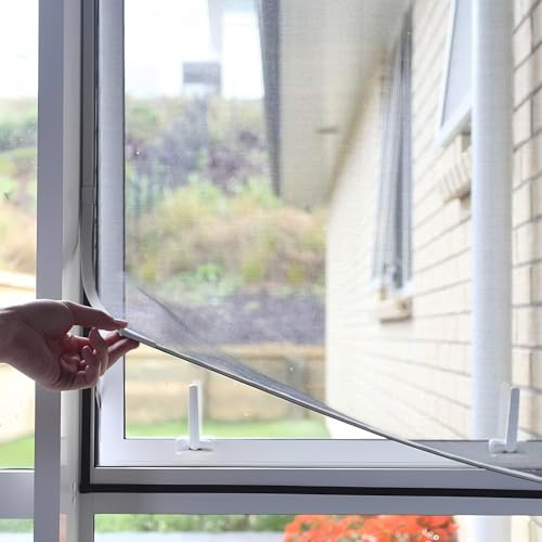 Fliegengitter Fenster Magnet, Zuschneidbar Mückennetz Fenster, Insektenschutz Fenster Magnetisch ohne Bohren, Glasfaser-Mesh Moskitonetz Fenster Mit Rahmen