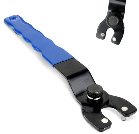 TRACOMPAN Angle Grinder Key Spanner Universal 10-52mm Adjustable Lock Nut Wrench with Non-Slip Grip | Spanner for Makita Angle Grinder Kit | Grinder Spanner | Total Length 19cm