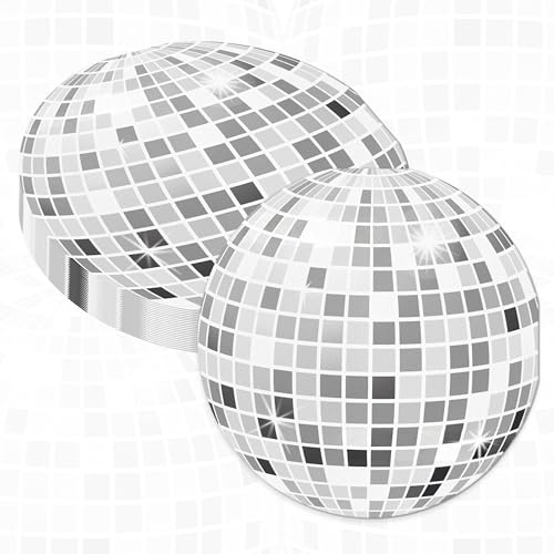 LaVenty Disco Party Cocktail Napkins with Silver Foil Guest Towel Paper | Disposable Retro Party Supplies Cocktail Napkins for Wedding Birthday Graduation