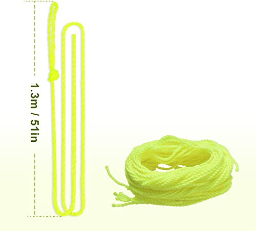 Walmeck Grün-gelb-orange 10-strängige JoJo-Schnüre aus Nylon und Baumwolle, 1 M, 24 Stränge, Perfekt für Reaktionsfähige und Nicht Reagierende Jojos, 10er-Pack mit (10er-Packung mit 24 Strängen)