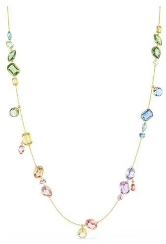 Swarovski Gema Halskette, gemischter Schnitt, mehrfarbig, vergoldet