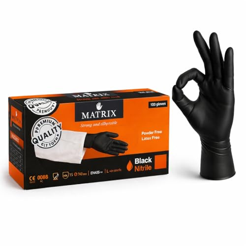 Inoverse Einweghandschuhe M 1000 Stück Schwarze, Nitrilhandschuhe Einmal | Puderfrei und latexfrei, lebensmittelecht, Handschuhe Reinigung, für Küche, Friseur und Haushalt, für Lebensmittelzubereitung