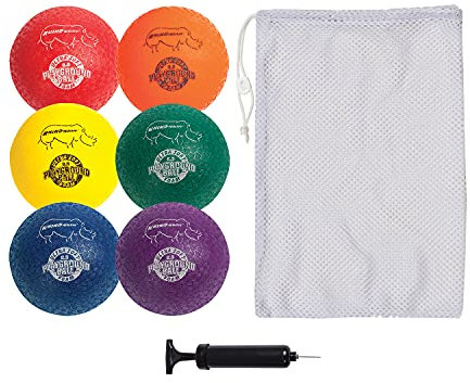 Champion Sports RSPGSET Spielplatz-Ball-Set, 6 große 21,6 cm große Nashornhaut, weiche aufblasbare Bälle