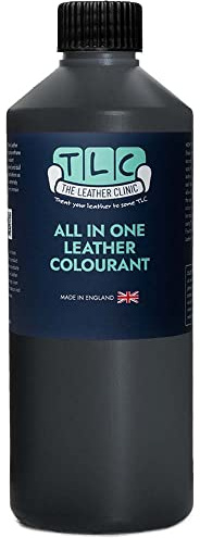 The Leather Clinic All in One Leather Colourant | Self Seal Leather Dye Repair Paint | Recolour Furniture, Sofas, Car Seats (Dark Grey, 1000ml)