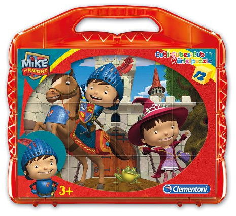Clementoni 41175.7 - Würfelpuzzle Mike der Ritter, 12-er Set