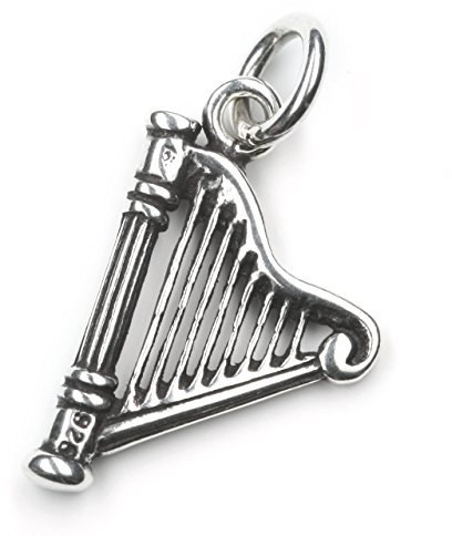 Drachensilber Harfe Anhänger 925 Silber Harfen Barden Schmuck Kettenanhänger Frauen Mittelalter Silberschmuck