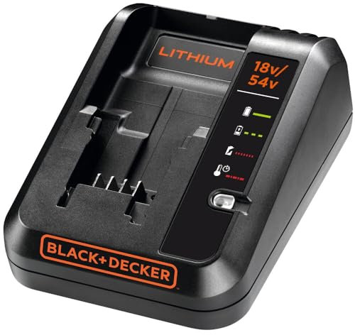 BLACK+DECKER BDC2A-QW Chargeur pour batterie lithium-ion 18 V/54 V, Noir