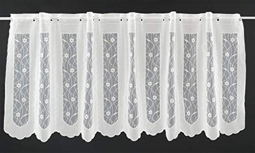 Scheibengardine Doppelstoff Organza 60 cm hoch Natur - Wunschbreite frei wählbar durch gekaufte Menge in 15,5 cm Schritten - Meterware