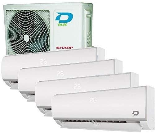 Climatizzatore inverter quadri split FROZEN R32 12000+12000+12000+12000 Btu DILOC classe A++/A+ funzione smart WIFI