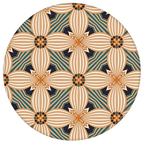 Gräflich Münster'sche Manufaktur beige gelbe Art Deko Lilly Ornamenttapete mit Muster groß, Vliestapete Ornamente, Vintage GMM Design Tapete für Wohnzimmer (Muster 20 x 46,5cm)