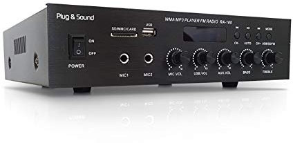 Amplificatore mono PA 70W con radio - USB/SD - Bluetooth - RA-100