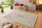 NORTHRUGS In- und Outdoor Teppich 80x150cm - Wetterfest Vintage Muster Orientalisches-Design Läufer Terrassenteppich Balkonteppich Küchenläufer Badteppich Wohnzimmerteppich Wasserfest in Creme Taupe