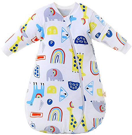 MIKAFEN Baby Schlafsack Langarmer Winter 3.5Tog | 100% Bio-Baumwollschlafsack (68-80cm/6-14 Monate)