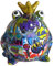 Spardose Frosch Froschkönig Graffiti lila Pomme Pidou 15x17 Sparbüchse Geldgeschenk