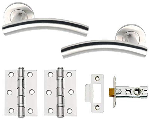 Dale CHOICE Door Pack Includes Handles Satin Stainless Steel, 3 Ball Bearing Hinges & 63mm Latch | PBX2005