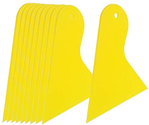 Ewrap 10Piece Plastic Scraper for Remove Decals Stickers, Plastic Spreader for Applying Fillers, Putties, Glazes, Caulks and Paint
