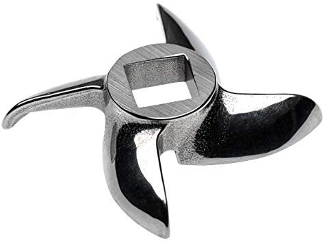vhbw coltello a falce modello 12, foro centrale quadrato 12,2 x 12,2mm, in acciaio inossidabile compatibile con ADE, Caso, Fama, KBS, tritacarne