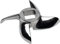 vhbw coltello a falce modello 12, foro centrale quadrato 12,2 x 12,2mm, in acciaio inossidabile compatibile con ADE, Caso, Fama, KBS, tritacarne
