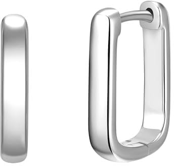Glanzstücke München Damen Creolen Eckig aus 925/- Sterling Silber Silbercreolen Rechteckig