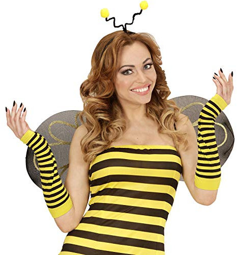 NET TOYS Gestreifte Armstulpen Biene - Gelb-Schwarz - Hübsches Damen-Accessoire Sumsi Handstulpen - Perfekt geeignet für Karneval & Mottoparty