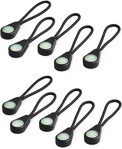 Sanmum Leuchten im Dunkeln Reißverschluss, nachts leuchtende Markierung, Ideal zum Markieren von Zeltreißverschlüssen (10 Stücke)