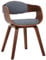 CLP Esszimmerstuhl ergonomisch Kingston, gepolsterte umlaufender Rückenlehne, Kunstlederbezug & Holzgestell, belastbar bis 150 kg, Farbe:walnuss/grau