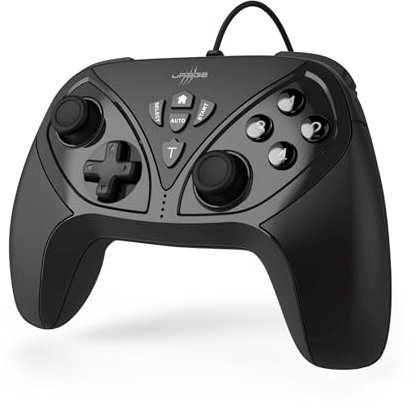 uRage Gamepad “Vendetta 210”, ergonomisches Design, 4 Zusatztasten, Dual-Vibration, Anti-Rutsch-Beschichtung, Anti-Rutsch-Beschichtung, kabelgebunden, für PC