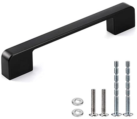 WEAVERBIRD Schwarz Griffe 10 Stück Küchengriffe 128mm Möbelgriff Aluminiumlegierung Küchenschrank Schubladengriffe 5 Zoll Möbelbeschläge