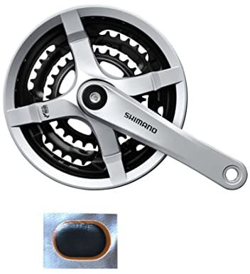 Angebot-Set/Shimano FC-TY501 Kurbelgarnitur Kettengarnitur KRG 28/38/48 Zähne Silber inkl. Schlauchflicken