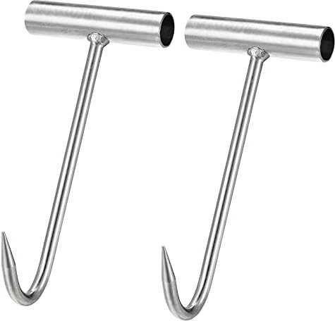 sourcing map Gancio per disossare la carne con manico a T da 19,5 cm, in acciaio inox, per cucina, macelleria, ristorante, 2 pezzi