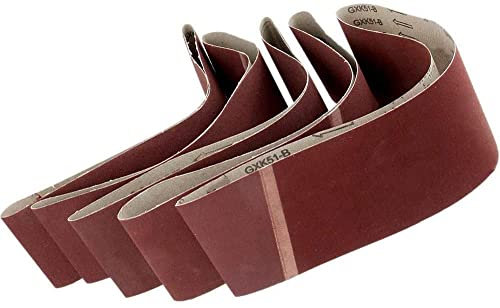 Lot de 5 bandes abrasives en tissu (50 mm x 686 mm, grain 120)