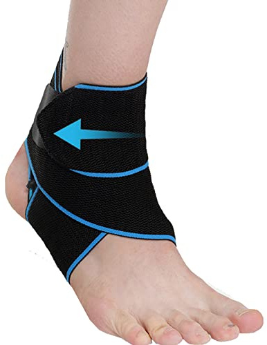 SONGQEE Adjustable Ankle Brace Support Compressin Ankle Straps Foot Sleeves Socks For Achilles Tendonitis, Weak Sprained, Plantar Fasciitis, Sport Protection For Basketball, Running, Football, Gym
