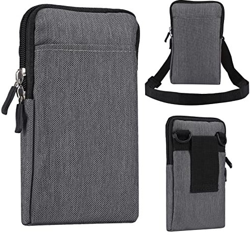 Kleine Umhängetasche Handy Herren, Vertikal Gürteltasche Handy, Outdoor Sport Gürteltaschen Handytasche Geldbörse zum Umhängen Schwarz 6.9 Wandern Hüfttasche Bauchtasche Crossbody Waist Belt Pouch