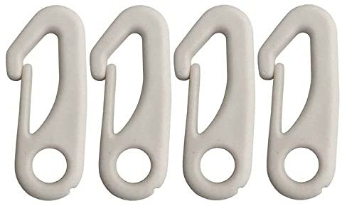 TopHomer 4 Stück 60 mm Weiße Fahnenmast Clips, Nylon Karabinerhaken Fahnenmast Befestigung zur Befestigung