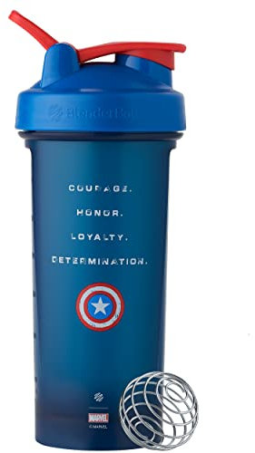 BlenderBottle Marvel Classic V2 Shaker Bottle Perfect for Protein Shakes and Pre Workout, 28-Ounce, Captain America