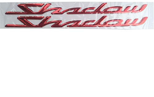 Motor-Acc Motorrad 3D Aufkleber Deko Aufkleber Stereoskopisches Tank Emblem mit Kleber Kompatibel mit Honda Shadow 125 VT400 Spirit 750 (Rot)