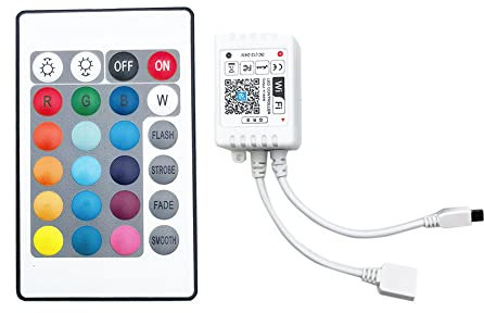 Smart RGB WiFi Controller DC12-24V für LED RGB Strip Kompatibel mit Alexa, Google Home und Siri, APP Steurung, Wecker, Fernbedienung Arbeiten, 20 Dynamische Modi (Single output)