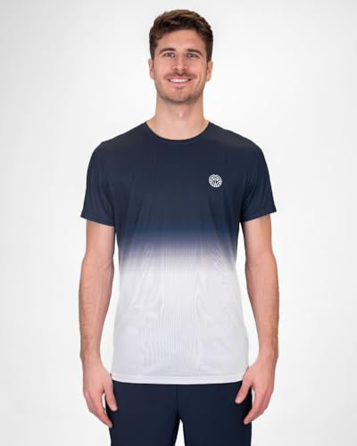 BIDI BADU Herren Crew Gradiant Tee - Dark Blue, White, Größe:L