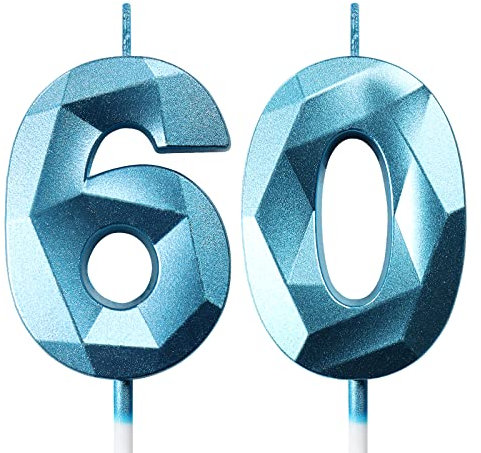 Geburtstagskerzen Zahlen Kerze 60 Tortendeko 60. Geburtstag Mann Frau Kerzen Geburtstag Blau Zahlen Geburtstagskerzen für Torte