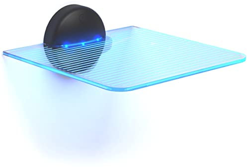 GALVANOX - Kabellose beleuchtete schwebende Regale, LED-Wandregal mit integrierten Lichtern, Wandmontage, für Zubehör, Spielmodi mit Farbwechsel, mit Fernbedienung