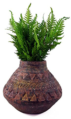 Leaf Extra große Blumentopf-Pflanzgefäße, 30 cm, Aztekenmuster, rustikal