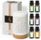 Earnest Living Ätherisches Öl Diffusor Geschenkset Weiß Keramik Diffusor 100ml & Ätherisches Öl Set Timer Nachtlichter Auto Off Funktion Home Office Luftbefeuchter Aromatherapie Diffusoren für